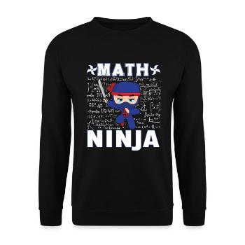 Drôle Math Ninja Mathématiques Geek Nombres - Sweat-shirt Unisexe - noir - Devant - Alina (178cm) & Michal (187cm)