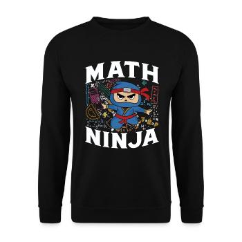 Drôle Math Ninja Mathématiques Geek Nombres - Sweat-shirt Unisexe - noir - Devant - Alina (178cm) & Michal (187cm)