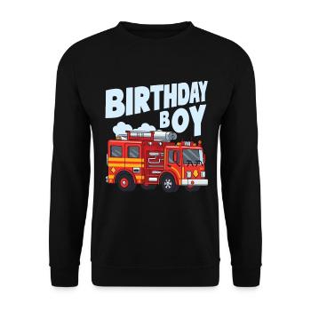 Birthday Boy Firefighter Birthday Boy - Unisex Sweatshirt - black - Front - Alina (178cm) & Michal (187cm)