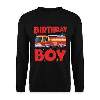 Birthday Boy Firefighter Birthday Boy - Unisex Sweatshirt - black - Front - Alina (178cm) & Michal (187cm)