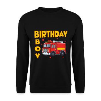 Birthday Boy Firefighter Birthday Boy - Unisex Sweatshirt - black - Front - Alina (178cm) & Michal (187cm)