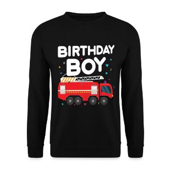Birthday Boy Firefighter Birthday Boy - Unisex Sweatshirt - black - Front - Alina (178cm) & Michal (187cm)