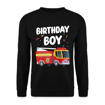 Garçon D’anniversaire Pompier Garçon D’anniversaire - Sweat-shirt Unisexe - noir - Devant - Alina (178cm) & Michal (187cm)
