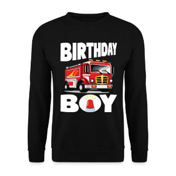 Birthday Boy Firefighter Birthday Boy - Unisex Sweatshirt - black - Front - Alina (178cm) & Michal (187cm)