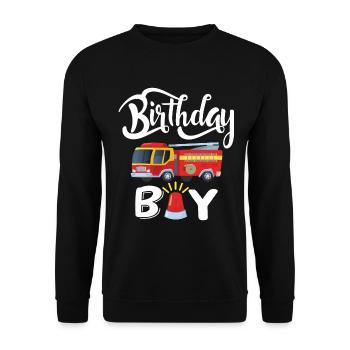 Garçon D’anniversaire Pompier Garçon D’anniversaire - Sweat-shirt Unisexe - noir - Devant - Alina (178cm) & Michal (187cm)