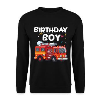 Birthday Boy Firefighter Birthday Boy - Unisex Sweatshirt - black - Front - Alina (178cm) & Michal (187cm)