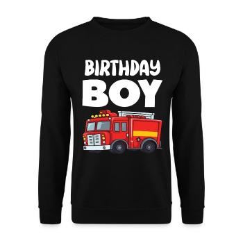 Garçon D’anniversaire Pompier Garçon D’anniversaire - Sweat-shirt Unisexe - noir - Devant - Alina (178cm) & Michal (187cm)
