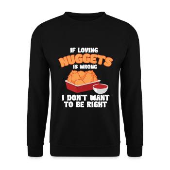 Chicken Nuggets Funny Fast Food Nugget Lover - Unisex Sweatshirt - black - Front - Alina (178cm) & Michal (187cm)