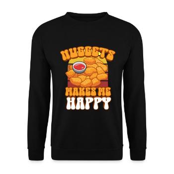 Chicken Nuggets Funny Fast Food Nugget Lover - Unisex Sweatshirt - black - Front - Alina (178cm) & Michal (187cm)