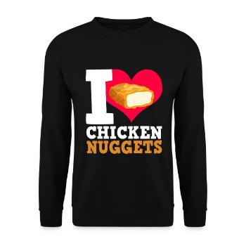 Chicken Nuggets Funny Fast Food Nugget Lover - Unisex Sweatshirt - black - Front - Alina (178cm) & Michal (187cm)