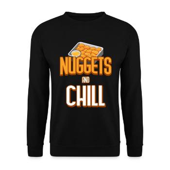 Chicken Nuggets Funny Fast Food Nugget Lover - Unisex Sweatshirt - black - Front - Alina (178cm) & Michal (187cm)