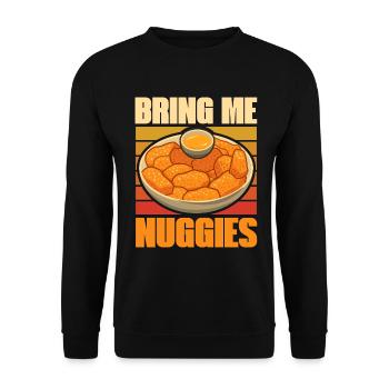 Chicken Nuggets Funny Fast Food Nugget Lover - Unisex Sweatshirt - black - Front - Alina (178cm) & Michal (187cm)