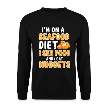 Chicken Nuggets Funny Fast Food Nugget Lover - Unisex Sweatshirt - black - Front - Alina (178cm) & Michal (187cm)