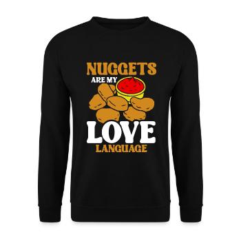 Chicken Nuggets Funny Fast Food Nugget Lover - Unisex Sweatshirt - black - Front - Alina (178cm) & Michal (187cm)