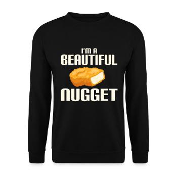 Chicken Nuggets Funny Fast Food Nugget Lover - Unisex Sweatshirt - black - Front - Alina (178cm) & Michal (187cm)