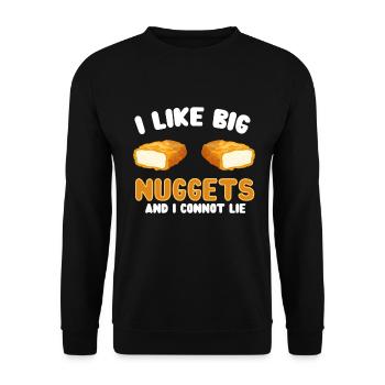 Chicken Nuggets Funny Fast Food Nugget Lover - Unisex Sweatshirt - black - Front - Alina (178cm) & Michal (187cm)