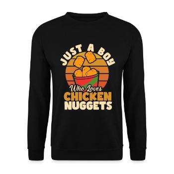 Chicken Nuggets Funny Fast Food Nugget Lover - Unisex Sweatshirt - black - Front - Alina (178cm) & Michal (187cm)