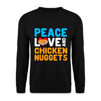 Chicken Nuggets Funny Fast Food Nugget Lover - Unisex Sweatshirt - black - Front - Alina (178cm) & Michal (187cm)