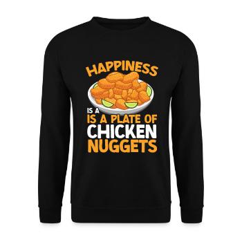 Chicken Nuggets Funny Fast Food Nugget Lover - Unisex Sweatshirt - black - Front - Alina (178cm) & Michal (187cm)