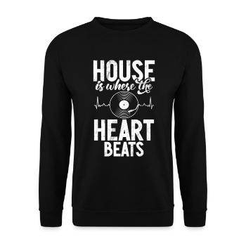 House Music, EDM, Rave, DJ, Electro, Deep House, Amoureux - Sweat-shirt Unisexe - noir - Devant - Alina (178cm) & Michal (187cm)