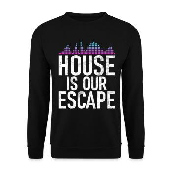 House Music, EDM, Rave, DJ, Electro, Deep House, Amoureux - Sweat-shirt Unisexe - noir - Devant - Alina (178cm) & Michal (187cm)