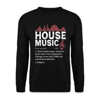 House Music, EDM, Rave, DJ, Electro, Deep House, Amoureux - Sweat-shirt Unisexe - noir - Devant - Alina (178cm) & Michal (187cm)