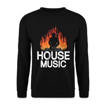 House Music, EDM, Rave, DJ, Electro, Deep House, Amoureux - Sweat-shirt Unisexe - noir - Devant - Alina (178cm) & Michal (187cm)