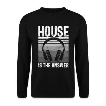 House Music EDM Rave DJ Electro Deep House Lover - Sweat-shirt Unisexe - noir - Devant - Alina (178cm) & Michal (187cm)
