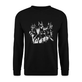 Doberman Pinscher Doberman Lover Dog Owner - Unisex Sweatshirt - black - Front - Alina (178cm) & Michal (187cm)