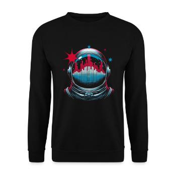 Astronaut With Sunglasses House Music Rave DJ - Unisex Sweatshirt - black - Front - Alina (178cm) & Michal (187cm)
