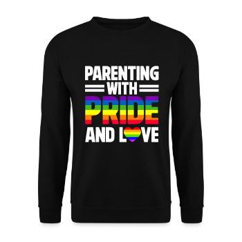 LGBTQ Dad Pride Month Rainbow Gays Father's Day - Unisex Sweatshirt - black - Front - Alina (178cm) & Michal (187cm)