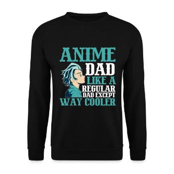Papa Anime Comme Un Papa Ordinaire Otaku Manga Japonais - Sweat-shirt Unisexe - noir - Devant - Alina (178cm) & Michal (187cm)