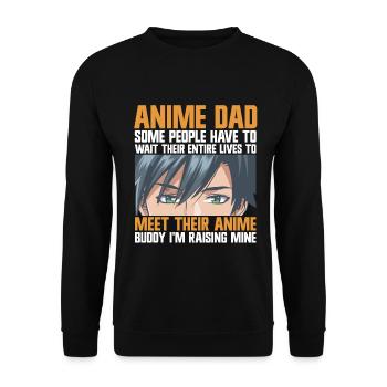 Papa Anime Comme Un Papa Ordinaire Otaku Manga Japonais - Sweat-shirt Unisexe - noir - Devant - Alina (178cm) & Michal (187cm)