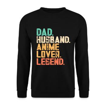 Papa Anime Comme Un Papa Ordinaire Otaku Manga Japonais - Sweat-shirt Unisexe - noir - Devant - Alina (178cm) & Michal (187cm)
