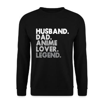 Papa Anime Comme Un Papa Ordinaire Otaku Manga Japonais - Sweat-shirt Unisexe - noir - Devant - Alina (178cm) & Michal (187cm)