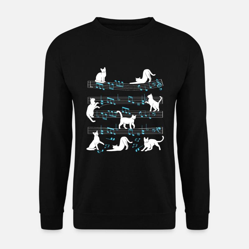Chats jouant avec un chat de note de musique - Sweat-shirt Unisexe - noir