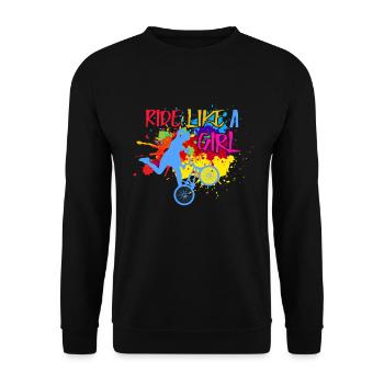 BMX Rider Fille Vélo Vélo Cascade Racing Enfants - Sweat-shirt Unisexe - noir - Devant - Alina (178cm) & Michal (187cm)