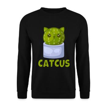 Cat Cactus Succulent Cactus Lover - Unisex Sweatshirt - black - Front - Alina (178cm) & Michal (187cm)