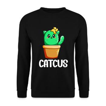 Cat Cactus Succulent Cactus Lover - Unisex Sweatshirt - black - Front - Alina (178cm) & Michal (187cm)