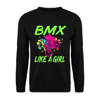 BMX Rider Fille Vélo Vélo Cascade Racing Enfants - Sweat-shirt Unisexe - noir - Devant - Alina (178cm) & Michal (187cm)