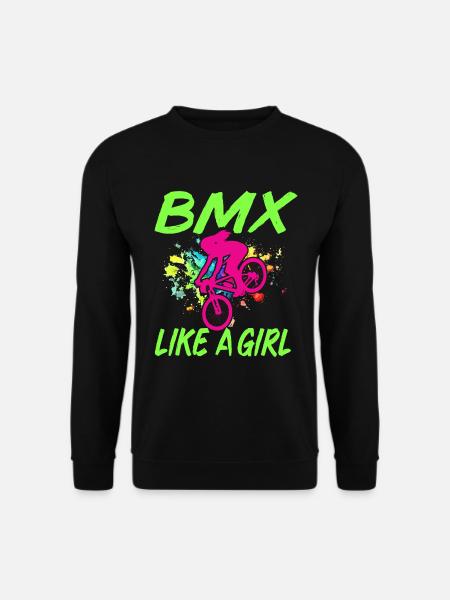 BMX Rider Girl Bike Fahrradstunt Rennsport Kinder - Unisex Pullover - Schwarz