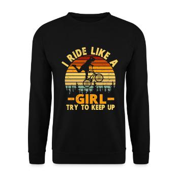 BMX Rider Fille Vélo Vélo Stunt Racing Enfants - Sweat-shirt Unisexe - noir - Devant - Alina (178cm) & Michal (187cm)