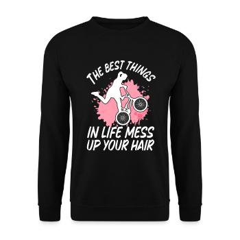 BMX Rider Fille Vélo Vélo Stunt Racing Enfants - Sweat-shirt Unisexe - noir - Devant - Alina (178cm) & Michal (187cm)