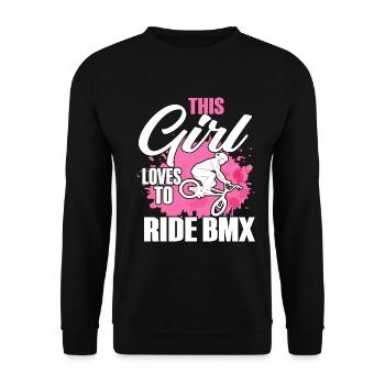 BMX Rider Fille Vélo Vélo Stunt Racing Enfants - Sweat-shirt Unisexe - noir - Devant - Alina (178cm) & Michal (187cm)