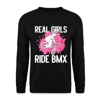 BMX Rider Fille Vélo Vélo Stunt Racing Enfants - Sweat-shirt Unisexe - noir - Devant - Alina (178cm) & Michal (187cm)