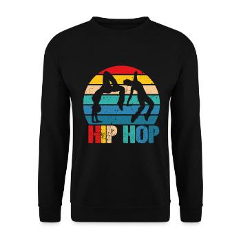 HipHop -Tänzer Breakdancing Der 80er 90er Hip Hop - Unisex Pullover - Schwarz - Vorne - Alina (178cm) & Michal (187cm)