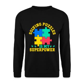 Puzzle Pièce Puzzle Amateur de Puzzle - Sweat-shirt Unisexe - noir - Devant - Alina (178cm) & Michal (187cm)