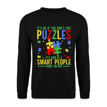 Puzzle Pièce Puzzle Amateur de Puzzle - Sweat-shirt Unisexe - noir - Devant - Alina (178cm) & Michal (187cm)