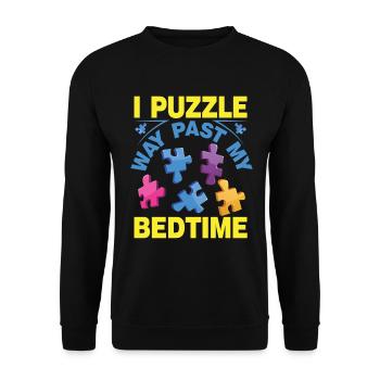 Jigsaw Puzzle Piece Puzzle Lover - Unisex Sweatshirt - black - Front - Alina (178cm) & Michal (187cm)