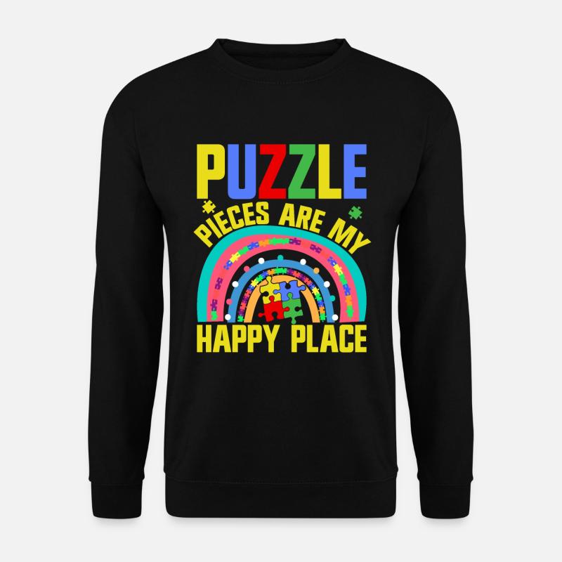 Jigsaw Puzzle Piece Puzzle Lover - Unisex Sweatshirt - black